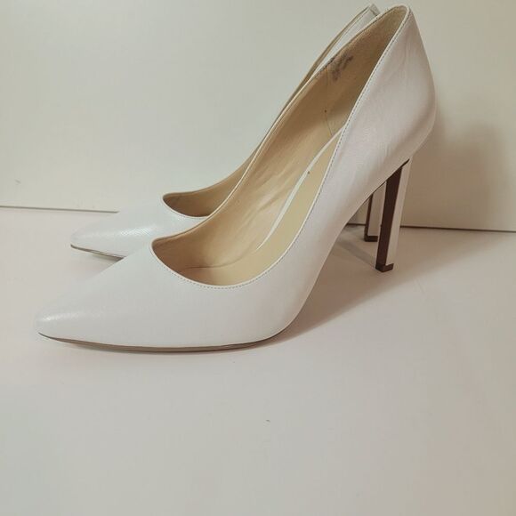 Nine West White Tatiana Pointy Toe Stiletto Pumps Size 9.5 - Picture 6 of 9